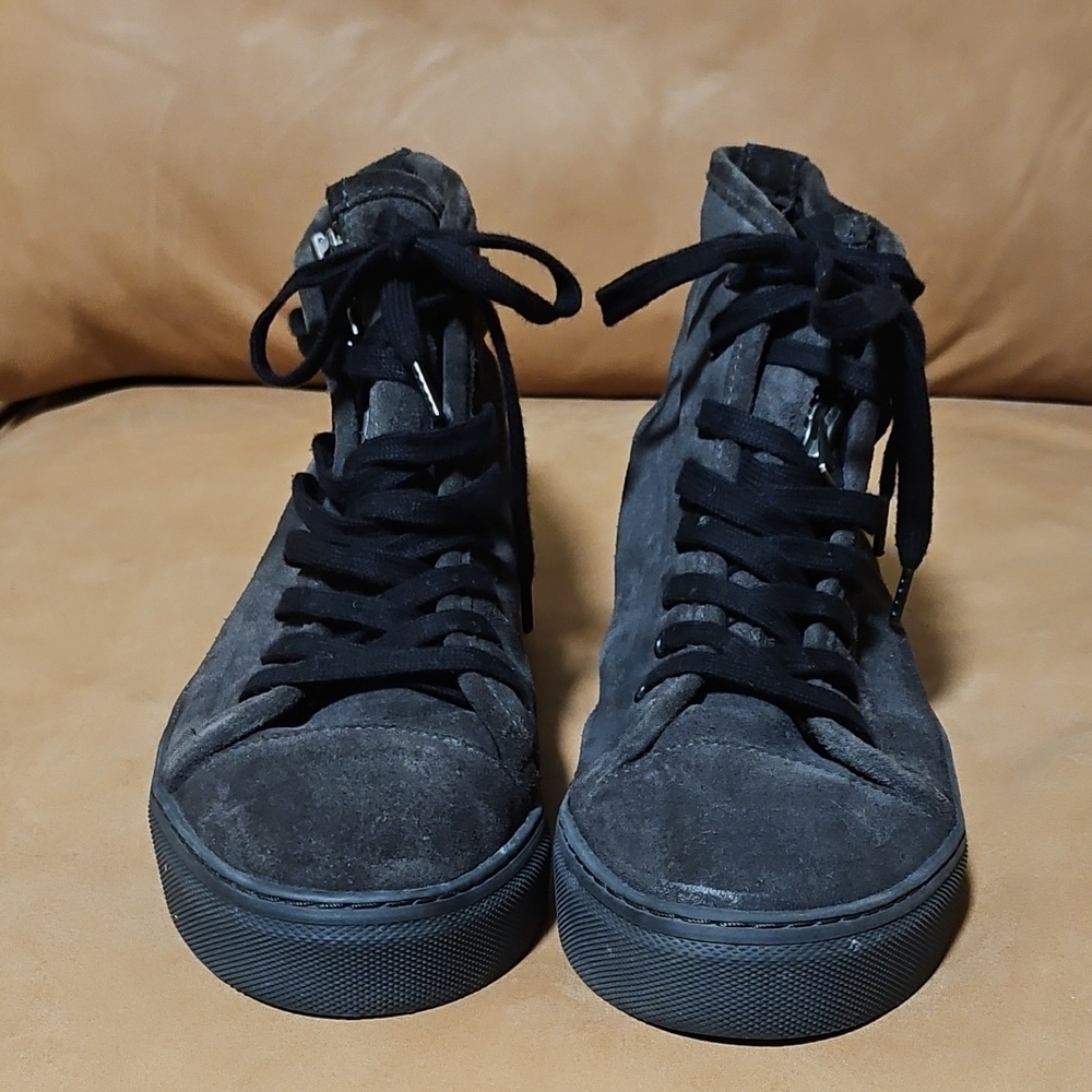 All Saints Grey High-Top Sneakers with Zipper